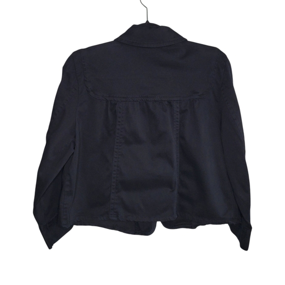 a.n.a Women's Black Cropped Boxy Fit Button-Up Lightweight Jacket Size L - Picture 3 of 8